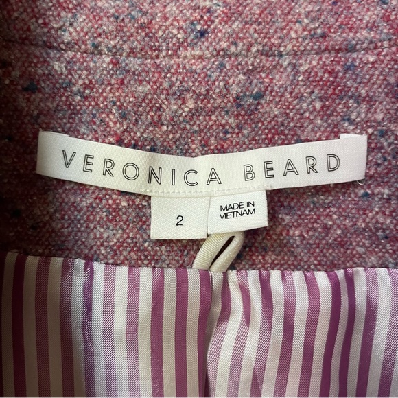 Veronica Beard Beacon Dickey Jacket Orchid Pink Tweed Size 2 Revolve - Picture 2 of 11